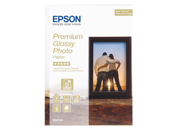Epson 13x18cm Premium Glossy Photo Paper 255g/m², 30 ark